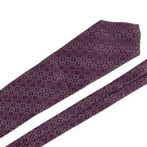 Geoffrey Beene Big Tall 64 inch XL Extra‎ Long Purple Gray Diamond Silk neck tie